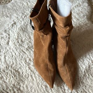 Express genuine suede slouch bootie